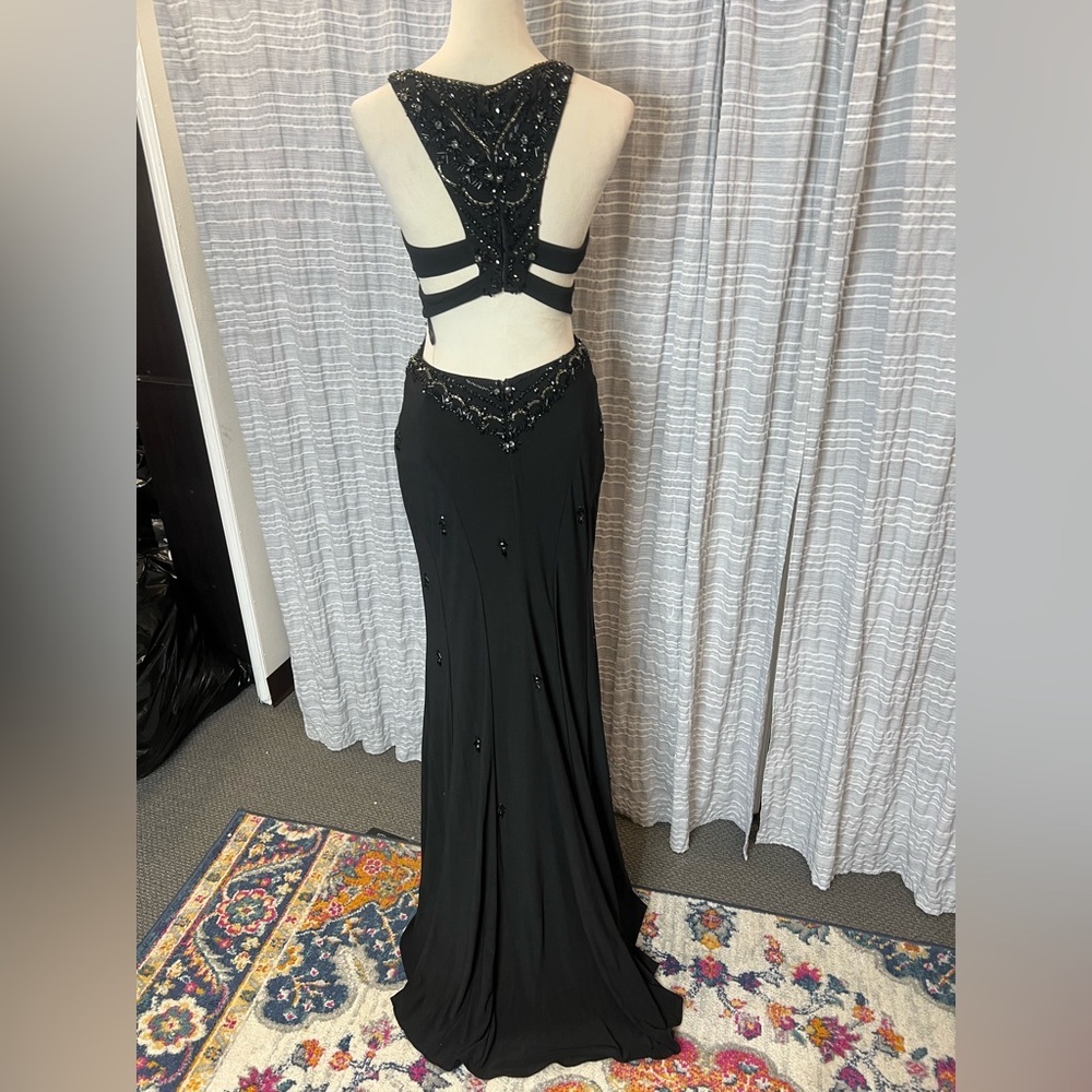 Rachel Allan Black Beaded Prom Dress - Picture 7 of 10